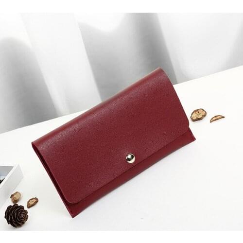 PU Soft Leather Ladies Long Wallet Fashion Design Buckle Clutch Bag Casual Womens Clutch Bag Multifunctional Card Holder Wallet