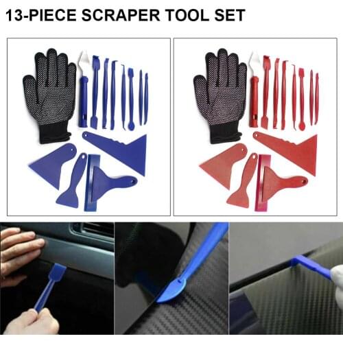 The New 13 Pieces Of Car Vinyl Window Film Tool Kit Car Packaging Tools With Scraper Scraper Gloves Car Styling Accessories