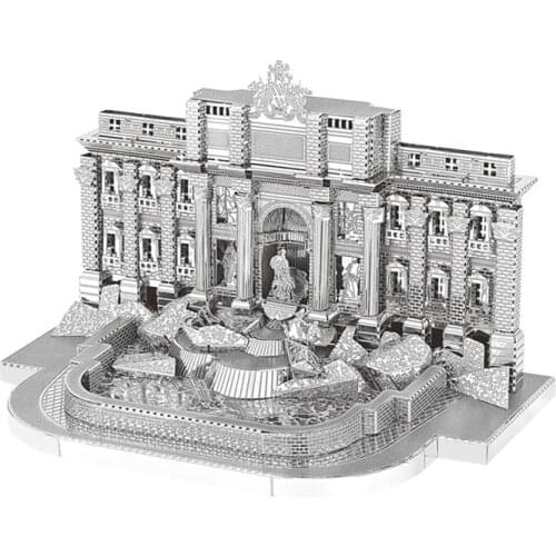 3D Metal Model Kit Puzzle Rome Trevi Fountain Building DIY Laser Cutting Assemble Jigsaw Educational Toys for Children