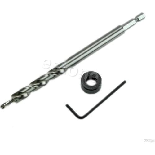 1/4" Hex Twist Step Drills Bits Set for Kreg Pocket Hole Drill Jig Guide 3/8"