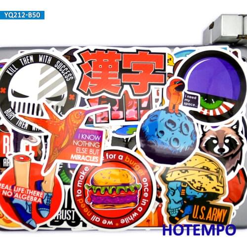 50pcs Retro Graffiti Art Cool Pattern Mixed Waterproof Stickers Pack for DIY Phone Laptop Luggage Skateboard Case Moto Bike Car