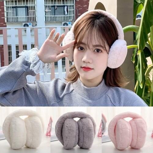 New Women Earmuffs Fur Solid Color Ladies Earmuffs Winter Warm Comfortable Unisex Plush Thicken Protect Ears Warm Outdoor