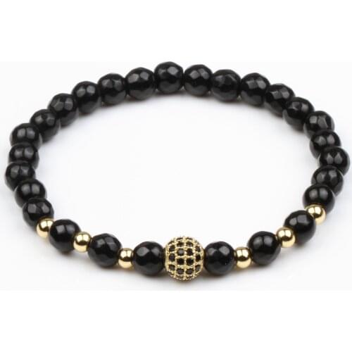 New Design Men Women Charm Bracelet Male Classic 6mm Section Stone Beads Strand Ball Trendy Bracelets For Couples Jewelry Gift