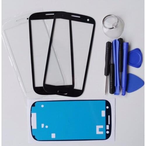 Track Number Front Glass For Samsung Galaxy GT i9300 9300i i9305 S3 III Three Replacement Outer Glass Panel With Tool+Adhesive