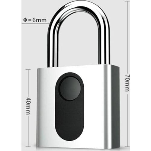 Rechargeable Keyless Quick Unlock Luggage Bag Anti-Theft Fingerprint Smart Padlock USB Recharge Door Lock