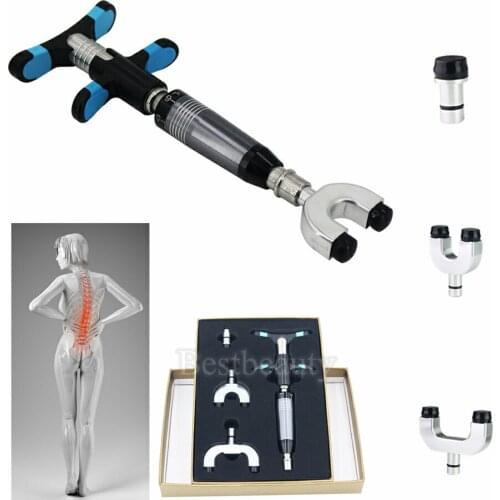 New Manual Chiropractic Gun High Quality Stainless Steel 6 Levels 3 Heads Therapy Spine Health Care Equipment
