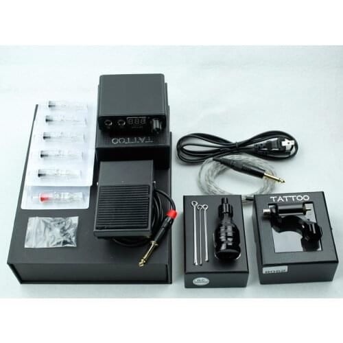 Complete Tattoo Kit Tattoo Machines Gun Black Set Power Supply Grips Body Art Tools Set Tattoo Permanent Makeup Tattoo set