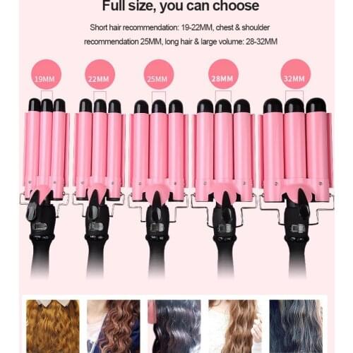 Professional LCD Temperature Control Hair Tools Curling Iron Ceramic Triple Barrel Hair Styler Hair Waver Styling Hair Curlers