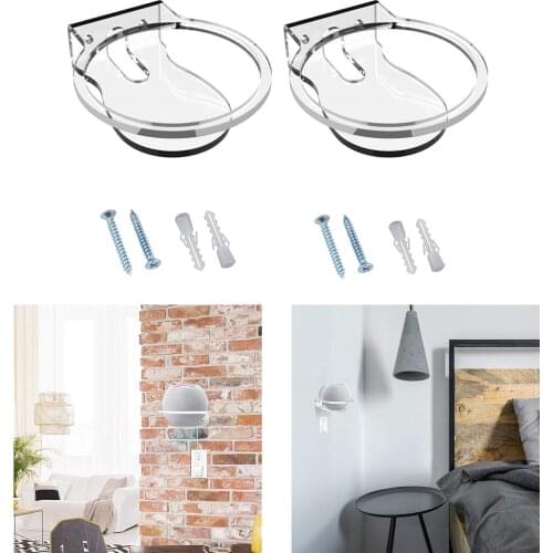 Clear Speaker Wall Mount Stand Holder for Mini Wall Stand Cord Management Punch-Free