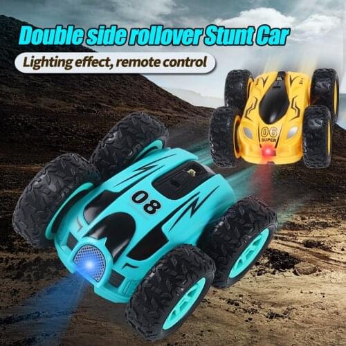 2.4G RC Car 4CH Drift Stunt Double-sided bounce Stunt Car Rock Crawler Roll Car 360 Degree Flip Kids Remote Control Cars Toys
