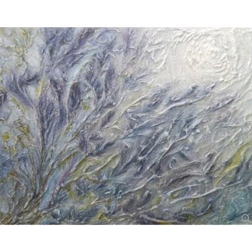 Handpainting Modern Flickering Plants Wall Painting Artwork Handmade Calligraphy Abstract Palette Knife Oil Painting on Canvas