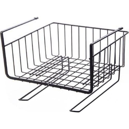 Cabinet Organizer Holder Kitchen Storage Basket Rack Table Wire Mesh Under Shelf Cabinet Multifunctional Organizer Holder