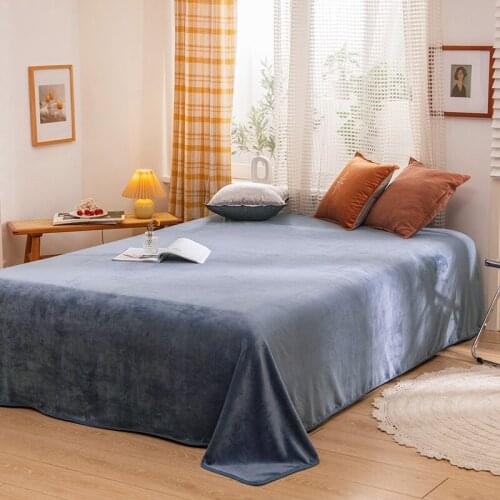 Super Soft Fleece Bed Sheet Warm Winter Fitted Sheet Twin Queen Flannel Mattress Protector Cover Bedding Elastic Bedspreads