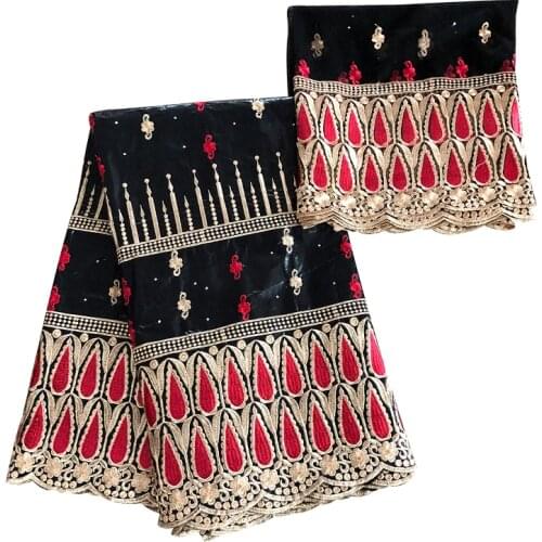 African Guinea Brocade Fabric Bazin Riche Tissues Cotton Fabrics Embroidery French Tulle Lace Nigerian Gele Headtie 5+2yards/lot