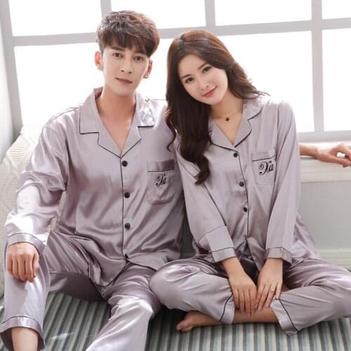 2020 Spring Ladies and mens pajamas set lace autumn and winter home service clothing