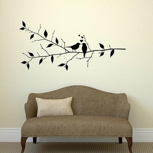 Birds Tree Branch Wall Decal Love Romantic Bedroom Decor Vinyl Wall Stickers For Living Room Nordic Home Decoration Art W527