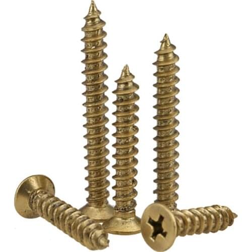 Countersunk Head Screws Brass Phillips Flat Self Tapping Bolts Wood Screw M3-M5
