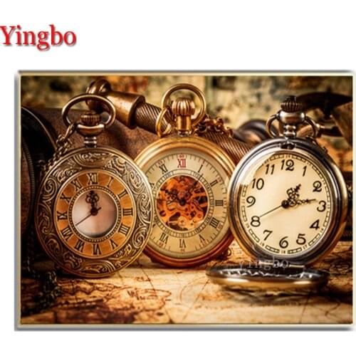 Vintage World Map Nautical Map Pocket Watch Diamond Painting full square round drill diamond embroidery mosaic cross stitch kits