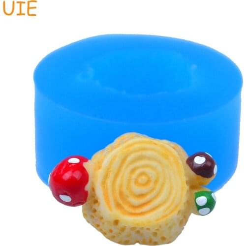 VYL040U 17mm Stump with Mushroom Silicone Mold - Cake Decoration, Chocolate, Sugarcraft, Candle, Resin Clay, Soap Candy Wax Mold