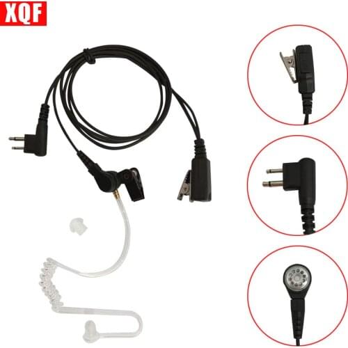 XQF 10PCS Nipple Covert Acoustic Tube Bodyguard FBI Earpiece Headset Mic PTT for Motorola Two Way Radio Walkie Talkie 2pin
