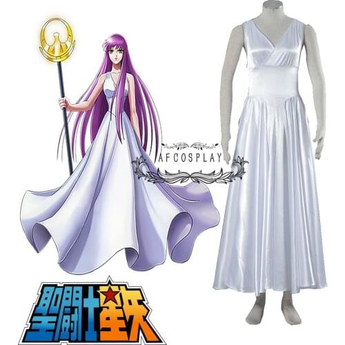 The Saint Seiya COSPLAY costume female Athena COS dress skirt performance dress dress long skirt New