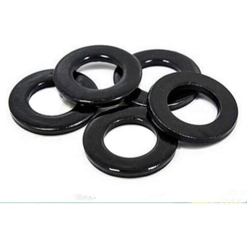 100pcs M2 M2.5 M3 M4 M5 M6 M8 M10 Black Carbon Steel Flat Washer Plain Washer