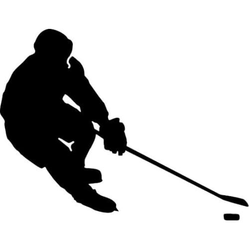 12.4*9.6CM Sports Hockey Vinyl Decor Car Sticker High Quality Black/Silver C12-1530