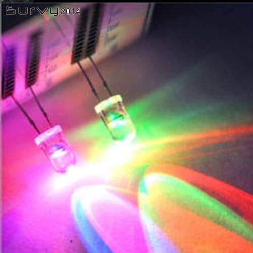 20/50/100PCS Round LED 5mm RGB 4Pin Common Anode/Cathode milk white Green Blue Red