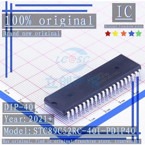 2021+ 100% Brand new original 2PCS-10PCS STC89C52RC-40I-PDIP40 DIP-40 Single chip microcomputer