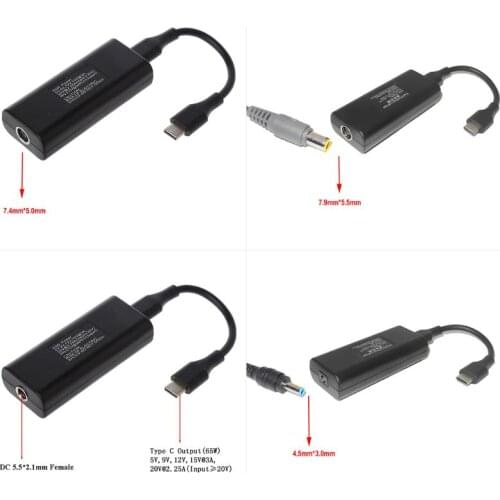 45W 65W Mini Power Supply DC Adapter Charger Connector USB Type C Converter for Lenovo Hp Asus Laptop PC Computer Accessorie