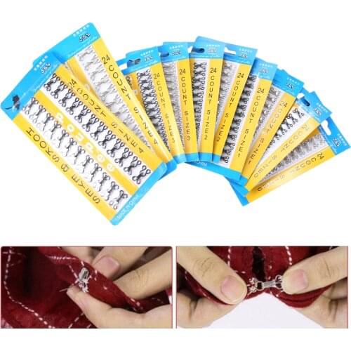 48 Sets 7-12mm Sewing Hook and Eyes Metal Buckle Button Fastener Dress/Costume/Collar/Bag/Shirt Garment Sewing Accessory Hicello