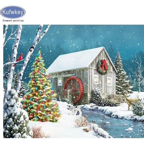 5D DIY Diamond Painting snow house Rhinestone Mosaic Full Square Diamond Embroidery Scenic Crystal Painting 3d Picture Beads