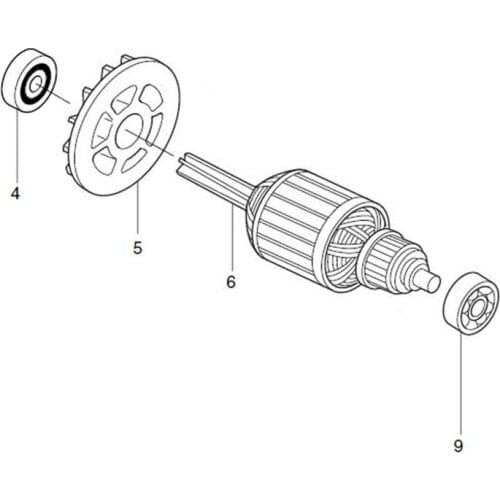 AC220-240V MAKITA 515118-9 Rotor Motor Armature for GV6000 GV5000 Rotor