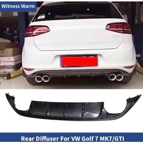 For Golf 7 Rline Style Car Styling Carbon Fiber Rear Bumper Lip Diffuser For Volkswagen GOLF7 VII MK7 Standard And G-TI bumper