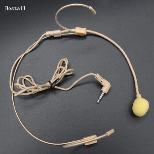 Bestall Skin Color 3.5mm Connector Condenser Headworn Earhook Headset Microphone Mic For Wireless Karaoke Bodypack Transmitter