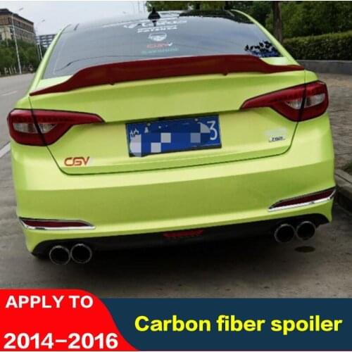 For Real Carbon Fiber Spoiler Hyundai Sonata 2014-16 Car Trunk Rear Lip Spoiler FRP Material Sonata 9 Rear Wing Tail Auto Parts