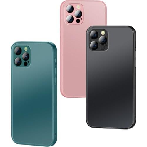 Case For iPhone 12 Pro case 12 mini 12 Max Liquid with Tempered glass Back cover Phone Cases For iPhone 11 Pro 11 Pro Max