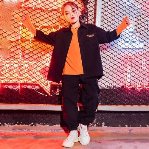 ChildrenS Hip-Hop Dance Clothes For Kids Loose Long Sleeved Hiphop Suit Jazz Dance Costumes Street Dance Rave Clothes DN7634