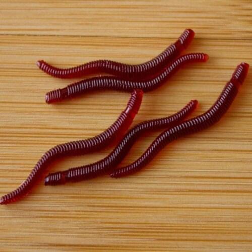 Fishy Rubber Earthworm Fishing Lures 100/200/300pcs Silicone Artificial Bait Soft Bait Smell Shrimp Additive Bass Carp Tackle