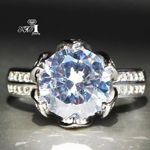 YaYI Fine Jewelry Fashion Princess Claw Set Cut White Cubic Zirconia Silver Color Engagement Wedding Party Lovers Gift Rings