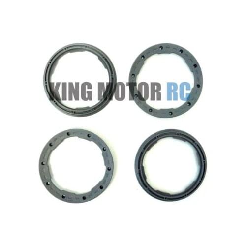 King Motor New Style Gray HD Plastic Beadlocks Set of 4 HPI ajia 5B 5T 5SC 2.0 Black Screws not included