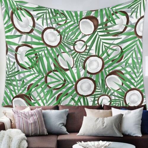 Coconut Texture Leaves Tapestry Bedroom Home Decoration Wall Blanket Tapestry Bedroom Wall Hanging Yoga Mat