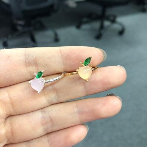 Womens Fashion Crystal Ring Set Cute Fruit Gem Ring Combination Jewelry Pink Peach Ring Couple Girl Child Sweet Gifts