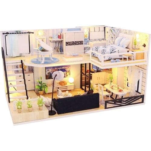 Doll House Furniture Diy Dollhouse Miniature Puzzle Assemble 3d Wooden Miniaturas Dollhouse Educational Toys For Children Gift