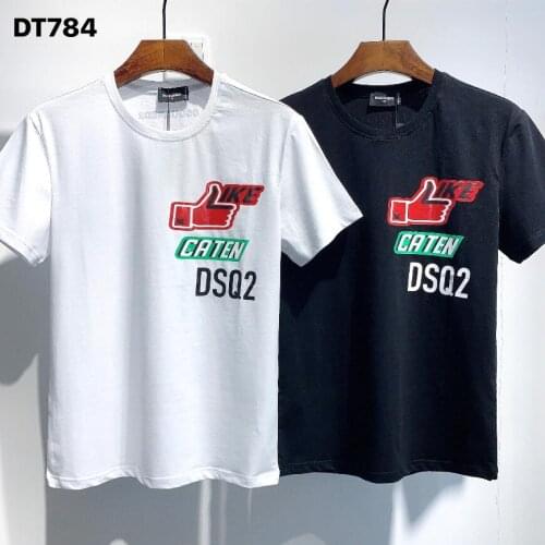 Summer Dsquared2-, gesture printing black/white short-sleeved t-shirt male 2021 new arrival DT784