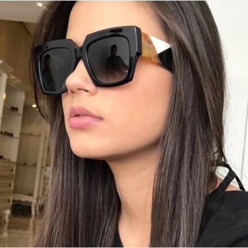 2021 New Fashion Square Oversized Gradient Sunglasses Women Luxury Brand Designer Sun Glasses Big Frame Vintage Eyewear UV400