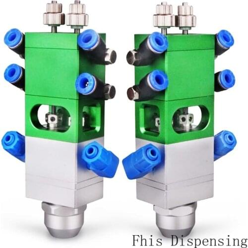 Back Suction AB Dual Liquid Dispensing Valve Output Fine Adjustment of Two Component Glue Ratio is Optional