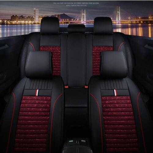 HLFNTF Fully-enclosed leather plus linen four season for Nissan Qashqai Note Murano March Almera car seat cushions