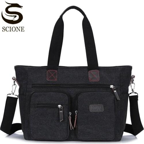 Unisex Briefcase Men Women High Quality Canvas Handbags Business Messenger Shoulder Bag Laptop Bag Casual Travel Bags XA125M