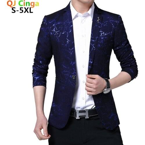 Luxury Banquet Party Suit Jacket Evening Dress Fashion Jacquard Casual Business Blazers Slim Men Wedding Jaqueta Mens Clothing